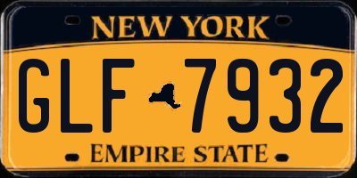 NY license plate GLF7932