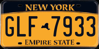 NY license plate GLF7933