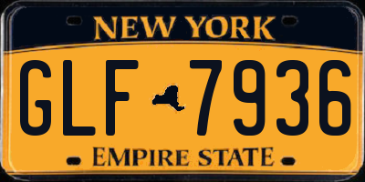NY license plate GLF7936