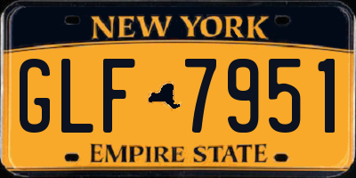 NY license plate GLF7951