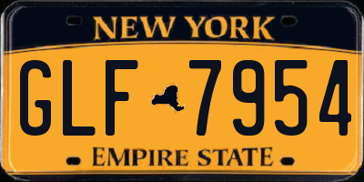 NY license plate GLF7954