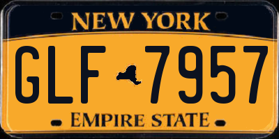 NY license plate GLF7957