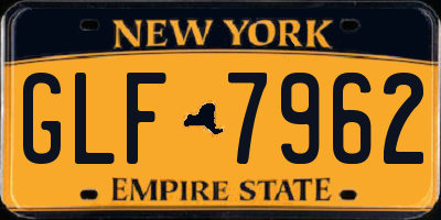 NY license plate GLF7962