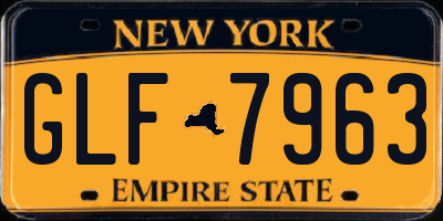 NY license plate GLF7963