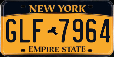 NY license plate GLF7964