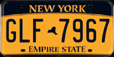 NY license plate GLF7967