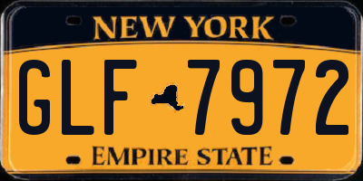 NY license plate GLF7972