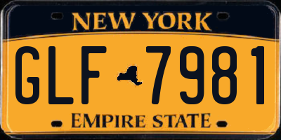 NY license plate GLF7981