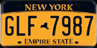 NY license plate GLF7987