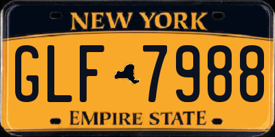 NY license plate GLF7988