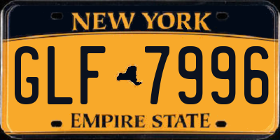 NY license plate GLF7996