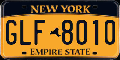 NY license plate GLF8010