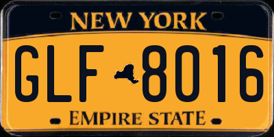 NY license plate GLF8016