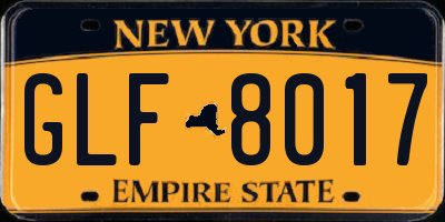 NY license plate GLF8017