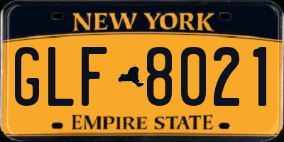 NY license plate GLF8021