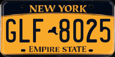 NY license plate GLF8025