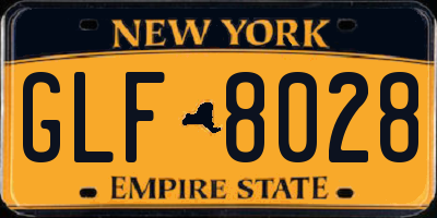 NY license plate GLF8028