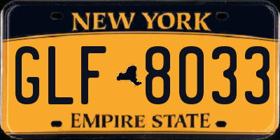 NY license plate GLF8033