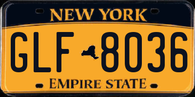 NY license plate GLF8036