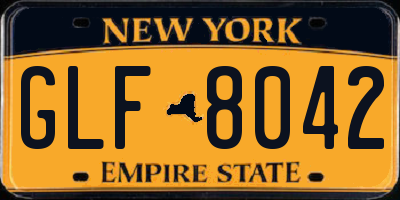 NY license plate GLF8042