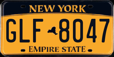 NY license plate GLF8047