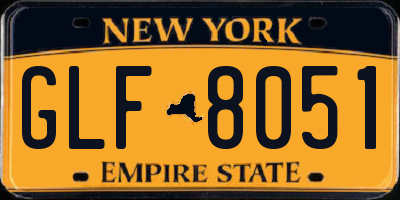 NY license plate GLF8051