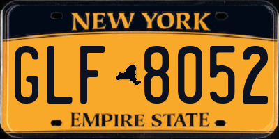 NY license plate GLF8052