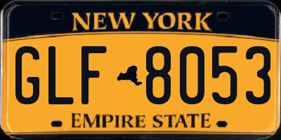 NY license plate GLF8053