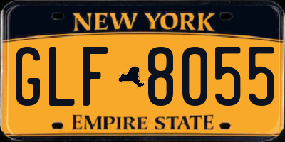 NY license plate GLF8055