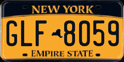 NY license plate GLF8059