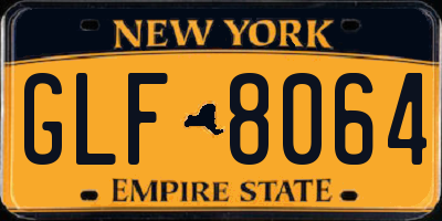 NY license plate GLF8064