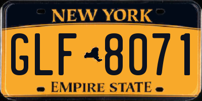 NY license plate GLF8071