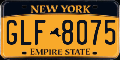 NY license plate GLF8075