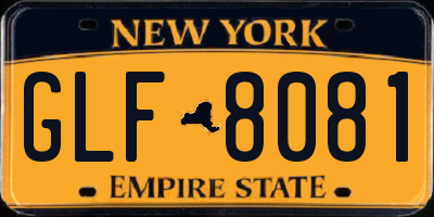 NY license plate GLF8081
