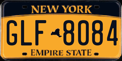 NY license plate GLF8084