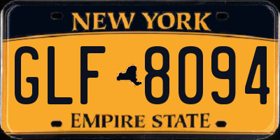 NY license plate GLF8094