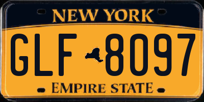 NY license plate GLF8097