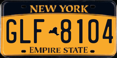 NY license plate GLF8104