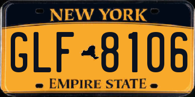 NY license plate GLF8106