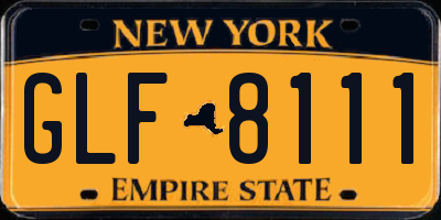 NY license plate GLF8111