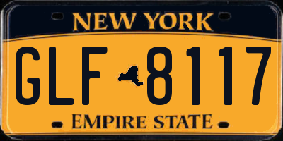 NY license plate GLF8117