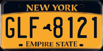 NY license plate GLF8121