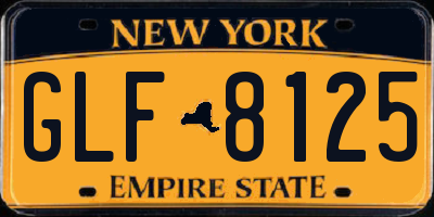 NY license plate GLF8125