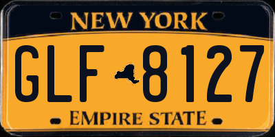 NY license plate GLF8127