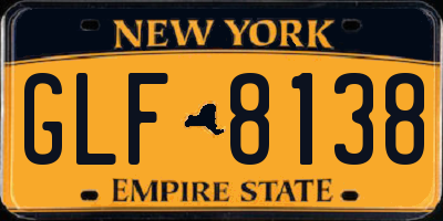 NY license plate GLF8138