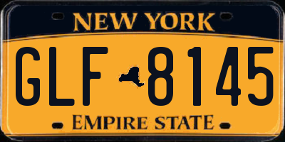 NY license plate GLF8145