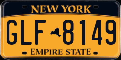 NY license plate GLF8149
