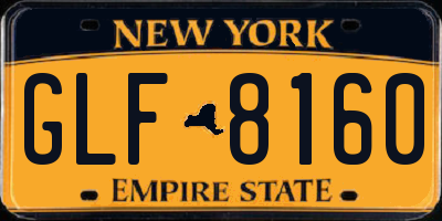 NY license plate GLF8160
