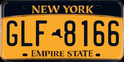 NY license plate GLF8166
