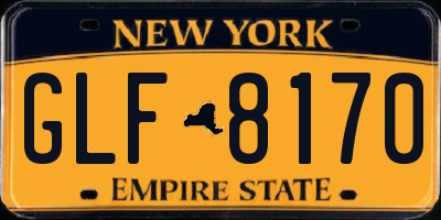 NY license plate GLF8170